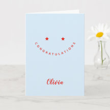 Personalised Congratulations, Star Smiley Face
