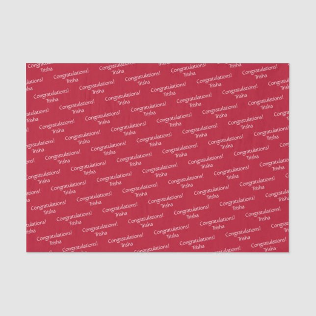 Personalised Congratulations Tissue Paper HAMbyWG (Front)