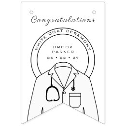 Personalised Congratulations White Coat Ceremony Bunting