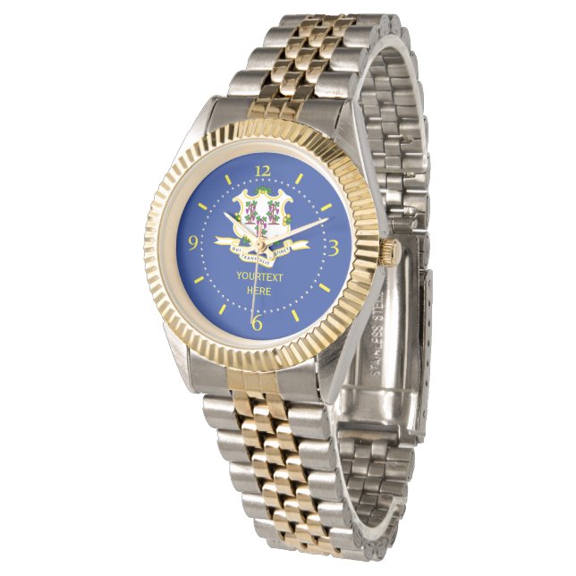 Personalised Connecticut State Flag Watch Design (Angled)