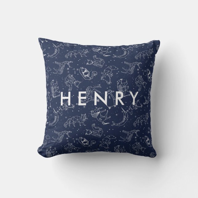 Personalised Constellations Nursery Throw Pillow (Front)
