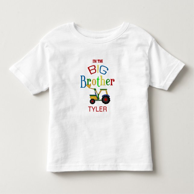 Personalised Construction Big Brother Toddler T-Shirt (Front)