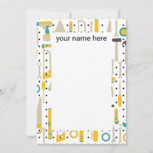 Personalised Construction Tools Notecards