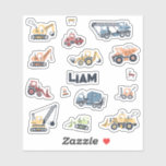 Personalised Construction Truck Die-Cut Stickers<br><div class="desc">Celebrate your little truck lover with these vibrant Personalised Construction Truck Die-Cut Stickers! Featuring colourful construction vehicles and customisable with your child’s name, these stickers are perfect for birthday favours, decorating party supplies, or adding a special touch to notebooks and toys. Durable and easy to peel, they make every celebration...</div>