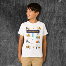 Personalised Construction Truck T-Shirt for Boys