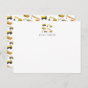 Personalised Construction Trucks Children's Card