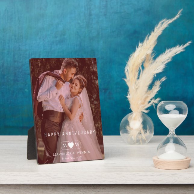 Personalised Contemporary Anniversary Keepsake Plaque (Side)