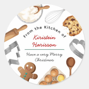Personalised Cookie Baking Ingredients Classic Round Sticker