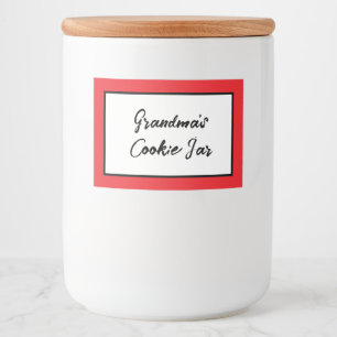 Personalised Cookie Label, Grandma's Cookie Jar Food Label