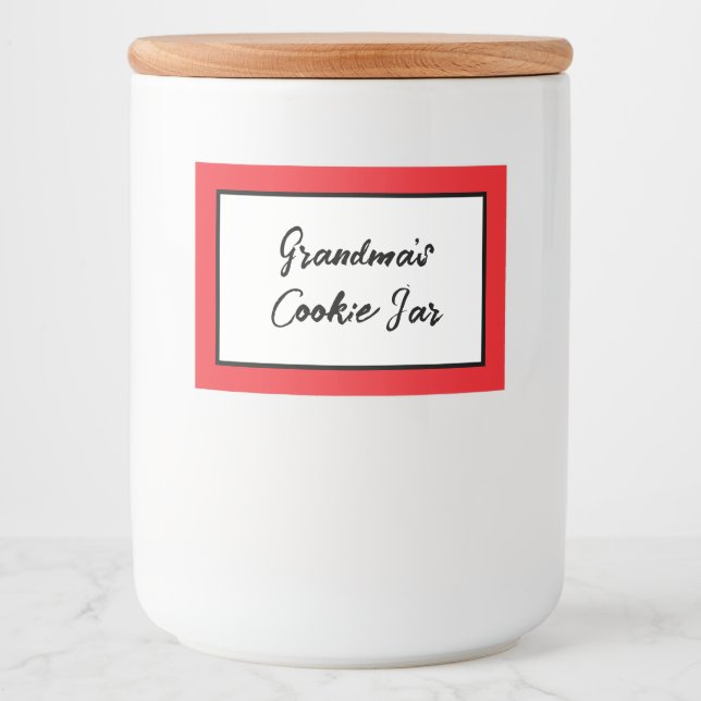 Personalised Cookie Label, Grandma's Cookie Jar Food Label (Front)
