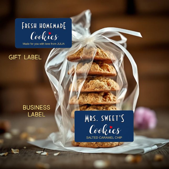Personalised Cookie or Bakery Label with Heart (Creator Uploaded)