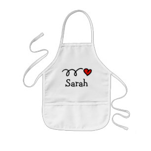 Personalised cooking apron for kids   White