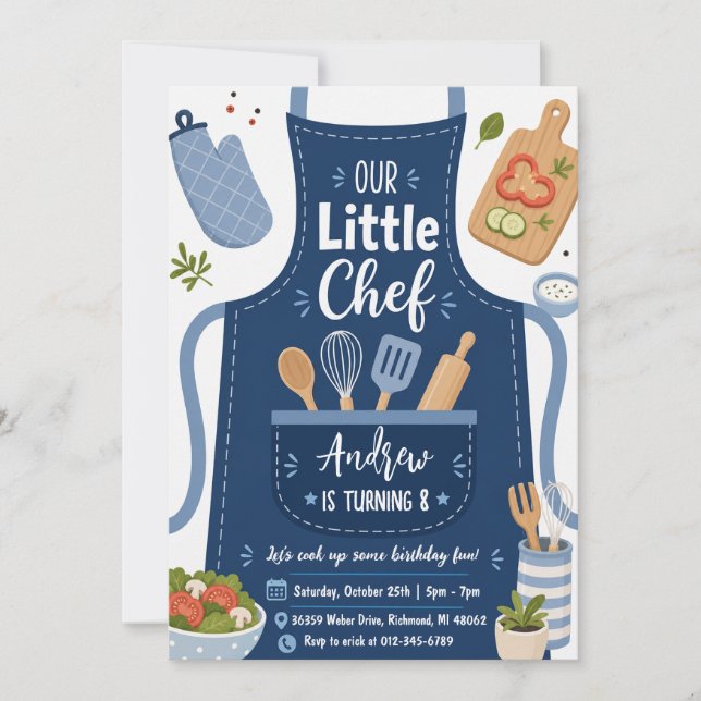Personalised Cooking Birthday Invitation (Front)