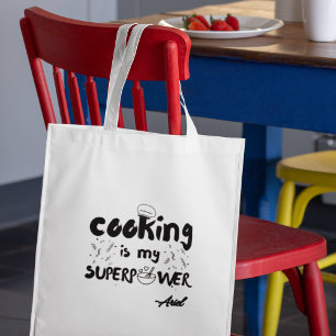 Personalised Cooking is my Superpower Funny Gift Tote Bag