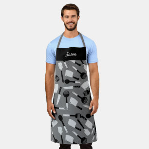 Personalised Cooking Utensils Pattern Apron