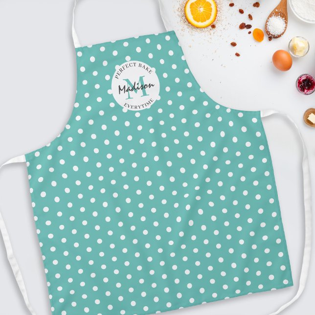 Personalised Cooking Vintage Teal Apron (Creator Uploaded)
