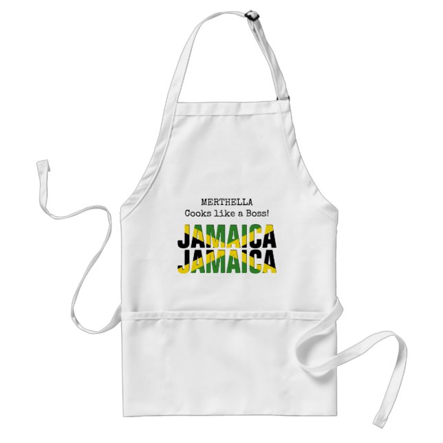 Personalised COOKS LIKE A BOSS Jamaica Standard Apron (Front)