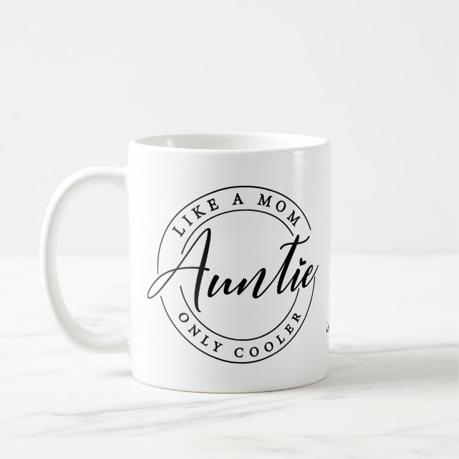 Personalised Cool Auntie Coffee Mug (Left)