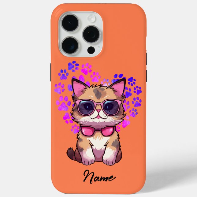 Personalised Cool Cat in Sunglasses Case (Back)