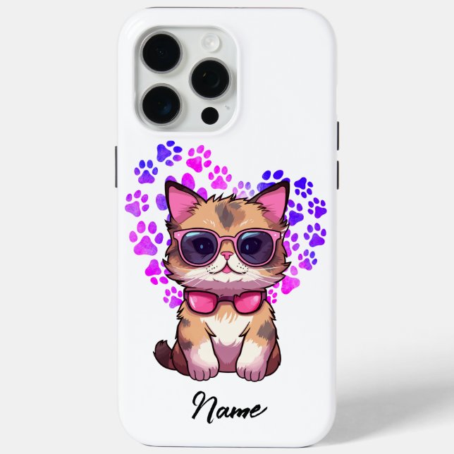 Personalised Cool Cat in Sunglasses Case (Back)