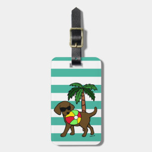 Personalised Cool Chocolate Labrador Sunglasses Luggage Tag