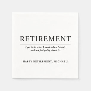 Personalised Cool Custom Retirement Party Napkin