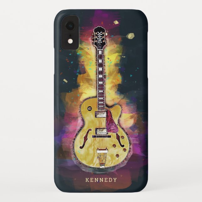 Personalised Cool Funky Abstract Guitar Art Case-Mate iPhone Case (Back)