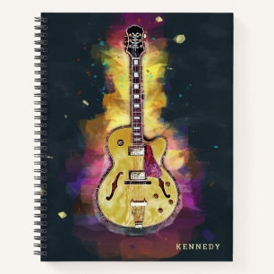 Personalised Cool Funky Abstract Guitar Art Notebook