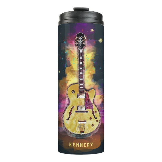 Personalised Cool Funky Abstract Guitar Art Thermal Tumbler (Front)