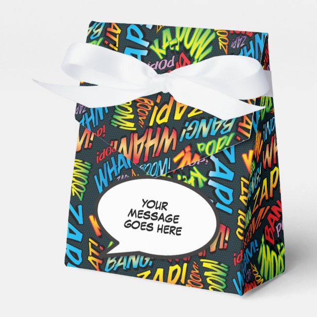 Personalised Cool Modern Trendy Comic Book Fun Favour Box (Front Side)