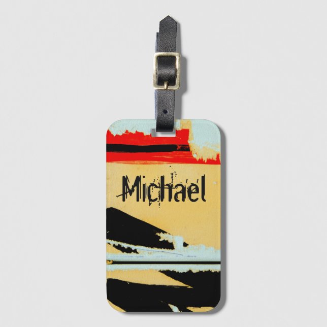 Personalised Cool Peeling Wall Paper Luggage Tag (Front Vertical)
