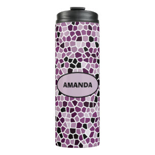 Personalised COOL Red Stained Glass Pattern Thermal Tumbler