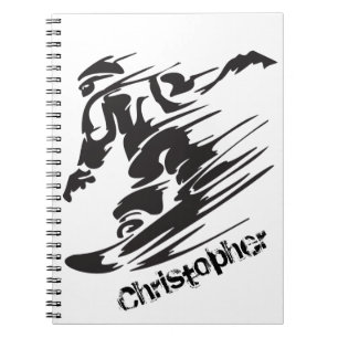 Personalised Cool Snowboarding Mountain Notebook