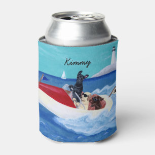 Personalised Cool Summer Labradors Painting Can Cooler