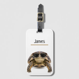 Personalised Cool Tortoise Luggage Name Tag