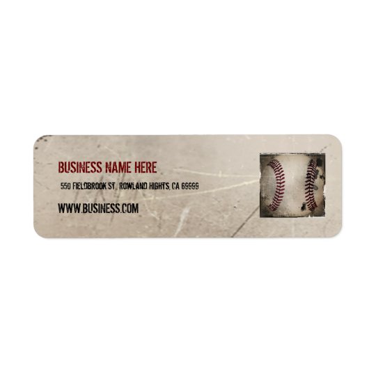 Personalised Cool Vintage Grunge Baseball Return Address Label