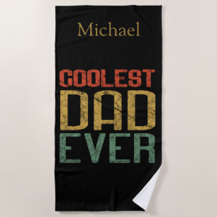 Personalised Coolest Dad Ever Gift for Dad  Beach Towel