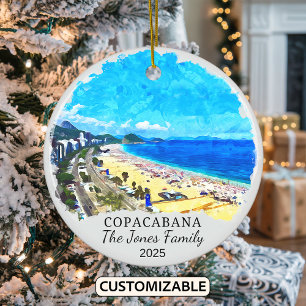 Personalised Copacabana Ornament, Rio de Janiro Ceramic Ornament