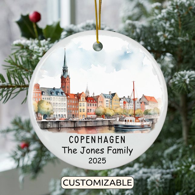 Personalised Copenhagen Ornament, Denmark Ceramic Ornament (Creator Uploaded)