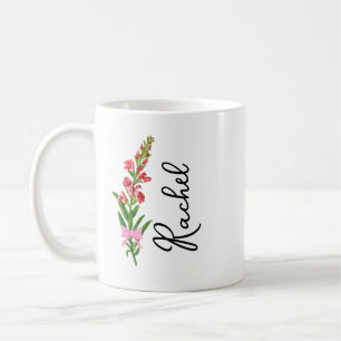 Personalised Coquette Birth Flower Mug, Custom Flo Coffee Mug