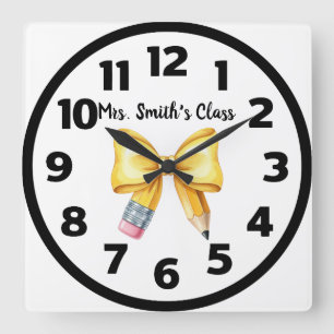 Personalised Coquette Bow Classroom Clock