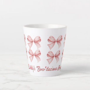 Personalised Coquette "Bow"dacious Pink Bow  Latte Mug