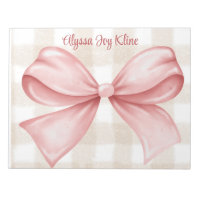 Personalised Coquette bow gingham background