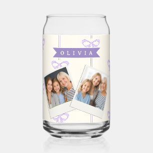 Personalised Coquette Bow Name Girly Aesthetic Can Glass