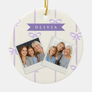 Personalised Coquette Bow Name Girly Aesthetic Ceramic Ornament