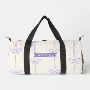 Personalised Coquette Bow Name Girly Aesthetic Duffle Bag