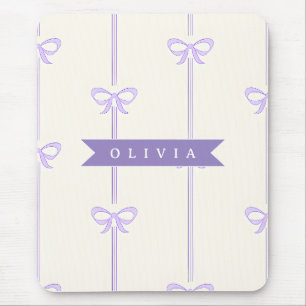 Personalised Coquette Bow Name Girly Aesthetic Mouse Pad