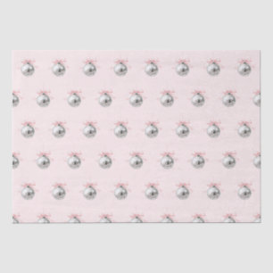 Personalised Coquette Disco Ball Pink Ribbon Tissue Paper