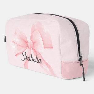 Personalised Coquette Pink Bow Girl Dopp Kit