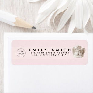 Personalised Coquette Sleeping Angel Sculpture Return Address Label